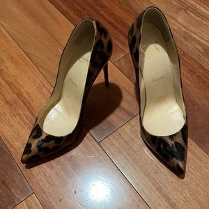 Christian Louboutin Authentic So Kate patent leopard heels in 37.5